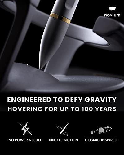 Novium Hoverpen 2.0 - Futuristic Luxury Pen Made With Aerospace Alloys, Unique Aesthetic, Free Spinning Executive Pen, Cool Gadgets, Birthday Gifts for Men & Women (Space Black, Basic)