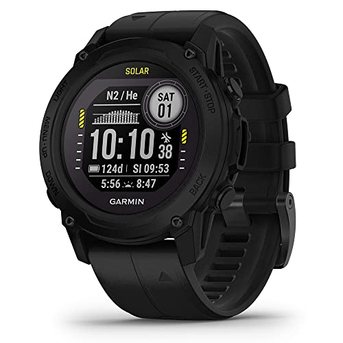 Garmin Descent G1 Solar (Black) Dive Computer Watch - Rugged Smartwatch with Compass, Depth Sensor, Surface & Exit Points - Bundle with QuickFit 22mm Bungee Mount & PlayBetter Portable Charger