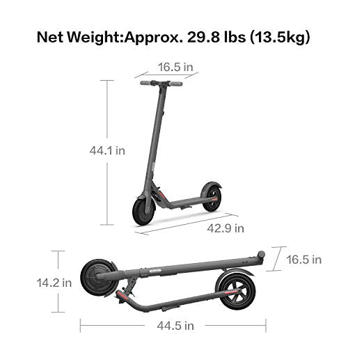 Segway Ninebot E22 Electric Kick Scooter, Lightweight and Foldable, Upgraded Motor Power, Dark Grey