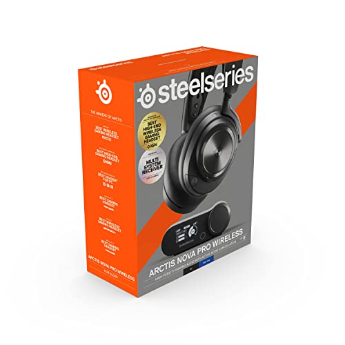 SteelSeries Arctis Nova Pro Wireless Multi-System Gaming Headset - Premium Hi-Fi Drivers - Active Noise Cancellation - Infinity Power System - ClearCast Gen 2 Mic - PC, PS5, PS4, Switch, Mobile