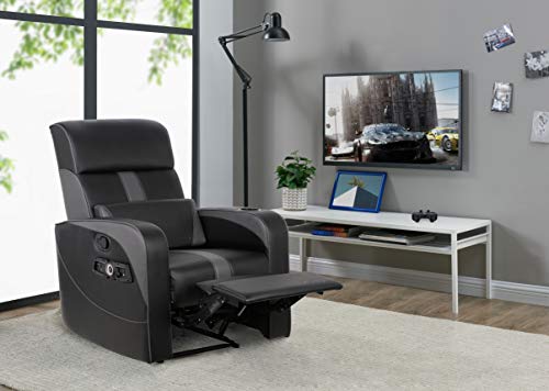 X Rocker Gamma 2.1 Bluetooth Gaming Recliner Chair, 34.84" x 30.31" x 39.37", Black