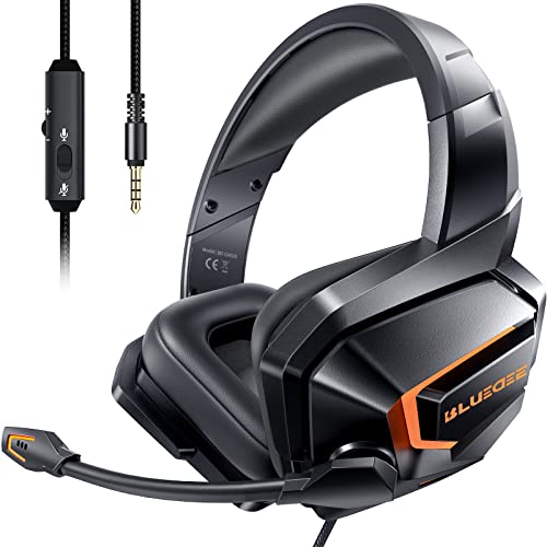 Gaming Headsets, Lossless Bass Surround, Extra-Thick Over-Ear Gaming Headphones, Light&Durable Fiberglass Frame, Wired Gaming Headset with Microphone for PS4/PS5/PC/Xbox/Switch