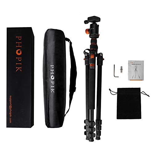 PHOPIK 77" Camera Tripod,Travel Tripod for DSLR,Professional Tripod with 360 Degree Ball Head,Camera Tripods & Monopods with Carry Bag for Camera, Ipad,Phone,Lightweight Load up to 17.6 Pounds
