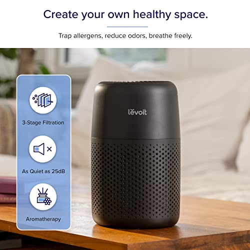 LEVOIT Air Purifiers for Home Large Room, 1005 sq.ft, Black & Air Purifiers for Bedroom Home, HEPA Freshener Filter Small Room Cleaner with Fragrance Sponge, Black