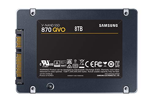 Samsung 870 QVO 8 TB SATA 2.5 Inch Internal Solid State Drive (SSD) (MZ-77Q8T0), Black