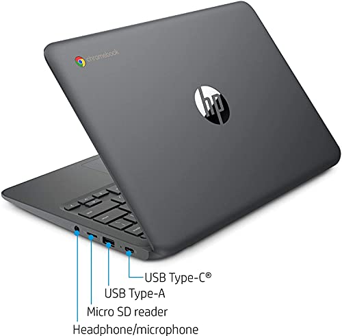Newest HP Chromebook 11.6" HD Laptop for Business and Student, Intel Celeron N3350, 4GB RAM, 32GB eMMC Flash Memory, Webcam, USB-A&C, WiFi , Bluetooth, Chrome OS, E.S Holiday 32GB USB Card
