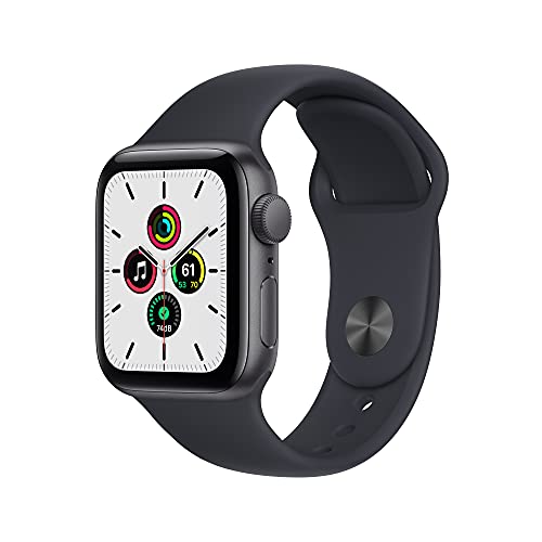 Apple Watch SE [GPS 40mm] Smart Watch w/ Space Grey Aluminium Case with Midnight Sport Band. Fitness & Activity Tracker, Heart Rate Monitor, Retina Display, Water Resistant - AOP3 EVERY THING TECH 