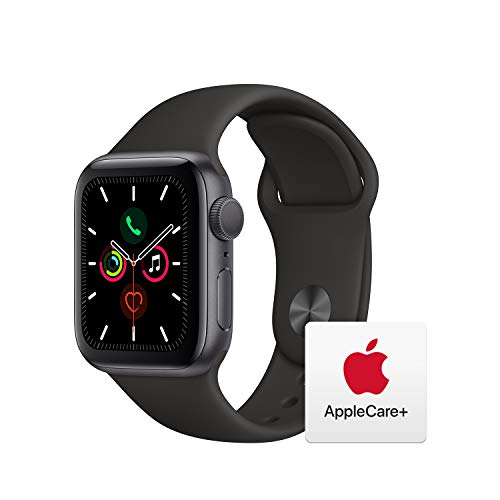 Apple Watch Series 5 (GPS, 40mm) - Space Gray Aluminum Case with Black Sport Band with AppleCare+ Bundle