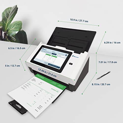 Raven Pro Document Scanner - Huge Touchscreen, High Speed Color Duplex Feeder (ADF), Wireless Scan to Cloud, WiFi, Ethernet, USB, Home or Office Desktop