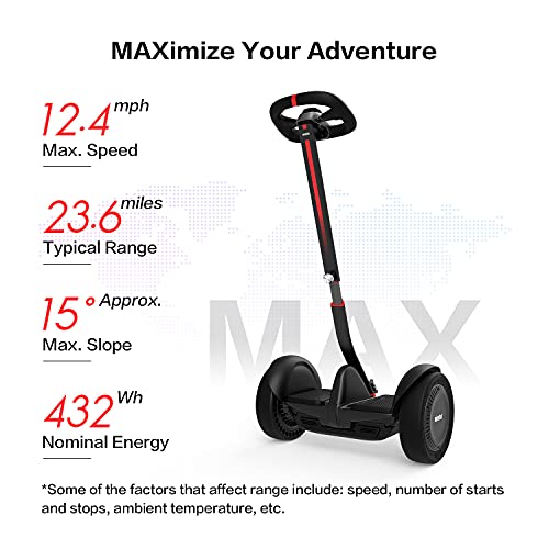 Segway Ninebot S-Max Smart Self-Balancing Electric Scooter with LED Light, Portable and Powerful, Black