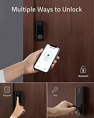 eufy Security Smart Lock Touch & Wi-Fi, Fingerprint Scanner, Keyless Entry Door Lock, Smart Wi-Fi Lock, Bluetooth Electronic Deadbolt, Touchscreen Keypad, BHMA Certified, IP65 Weatherproofing