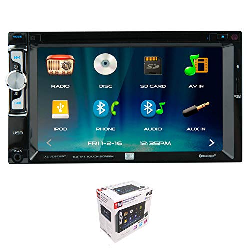 Dual Electronics XDVD276BT 6.2" LCD Touch Screen Double Din Car Stereo, Black, One Size