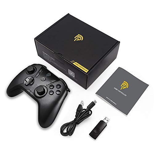 EasySMX Wireless Gaming Controller for Windows PC/Steam/Steam Deck/PS3/Android TV BOX, Dual Vibration Plug and Play Gamepad Joystick with 4 Customized Buttons, Battery Up to 14 Hours, Work for Nintendo Switch