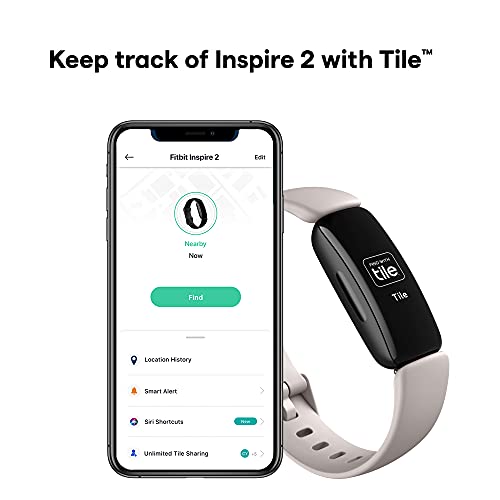 Fitbit Inspire 2 Health & Fitness Tracker with a Free 1-Year Fitbit Premium Trial, 24/7 Heart Rate, Lunar White, One Size (S & L Bands Included)