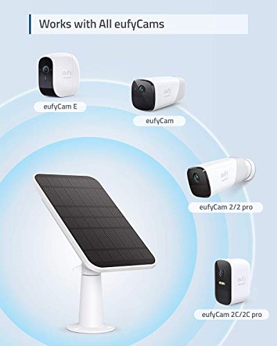 eufy Security Wireless Home Security Camera System & Certified eufyCam Solar Panel Bundle, 1080p HD, No Monthly Fee, Continuous Power Supply, 2.6W Solar Panel