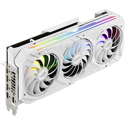 ASUS ROG Strix NVIDIA GeForce RTX 3080 V2 White Edition Gaming Graphics Card (PCIe 4.0, 10GB GDDR6X, LHR, HDMI 2.1, DisplayPort 1.4a, White Color Scheme, Axial-tech Fan Design, 2.9-Slot)