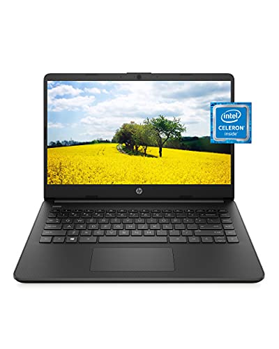 HP 14 Laptop, Intel Celeron N4020, 4 GB RAM, 64 GB Storage, 14-inch Micro-Edge HD Display, Windows 10 Home, Thin & Portable, 4K Graphics, One Year of Microsoft 365 (14-dq0020nr, 2021, Jet Black)