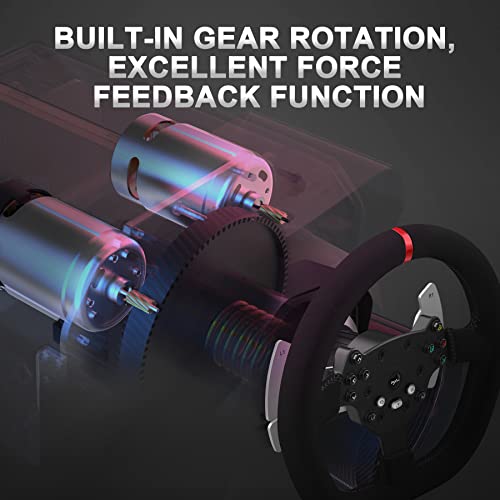 Force Feedback Steering Wheel,PXN V10 Racing Wheel 270°/900° Rotation with Pedal and Gear Lever for PC,PlayStation 4,Xbox One,Xbox Series X/S (V10)