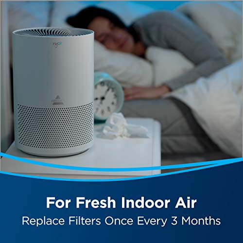 BISSELL® air280 Smart Purifier with HEPA and Carbon Filters for Large Room and Home, Quiet Bedroom Air Cleaner for Allergens,2904A & 2801 MYair Personal Air Purifier Replacement Filter, 1 Count