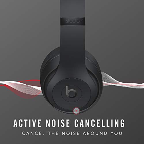 Beats Studio3 Wireless Noise Cancelling Over-Ear Headphones - Apple W1 Headphone Chip, Class 1 Bluetooth, 22 Hours of Listening Time, Built-in Microphone - Matte Black (Latest Model) - AOP3 EVERY THING TECH 