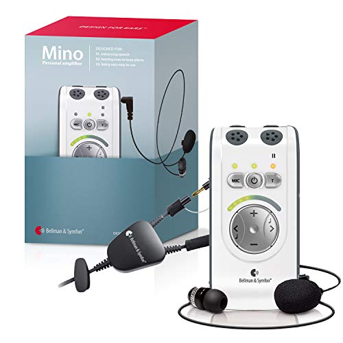 Bellman & Symfon Mino Personal Sound Amplifier with Microset & Neckloop to Pair with T-Coil Hearing Aids for Difficult Hearing Situations - Wireless and Discreet, Digital Audio, Easy to Use