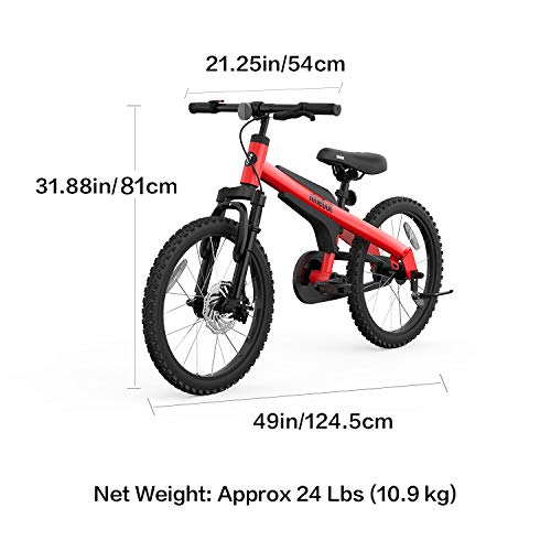 Segway Ninebot Kid’s Bike for Boys and Girls, 18 inch with Kickstand, Red