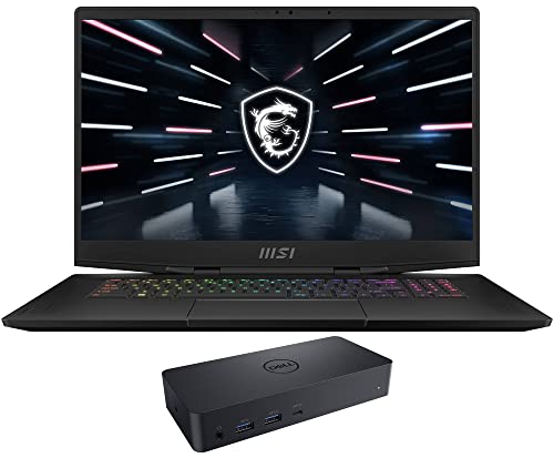 MSI Stealth GS77-17 Gaming & Entertainment Laptop (Intel i9-12900H 14-Core, 64GB DDR5 4800MHz RAM, 2x8TB PCIe SSD RAID 0 (16TB), GeForce RTX 3080 Ti, 17.3" Win 11 Pro) with D6000 Dock