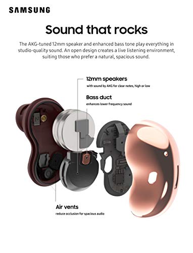 SAMSUNG Galaxy Buds Live True Wireless Earbuds US Version Active Noise Cancelling Wireless Charging Case Included, Mystic Bronze