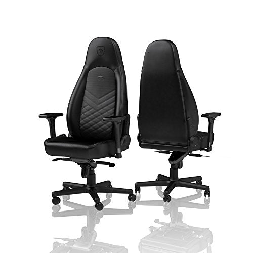 noblechairs ICON Gaming Chair and Office Chair with Lumbar Support, Black, PU Faux Leather