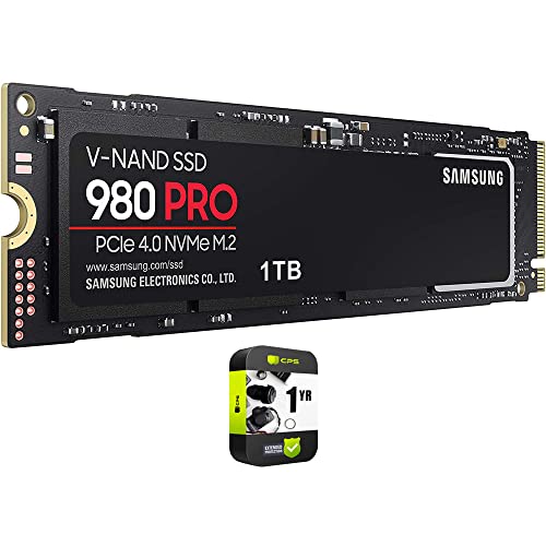 Samsung MZ-V8P1T0B/AM 980 PRO PCIe 4.0 NVMe SSD 1TB Bundle with 1 YR CPS Enhanced Protection Pack