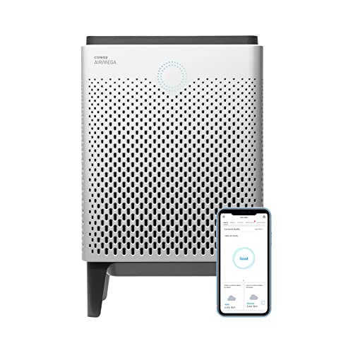 Coway Airmega 400S App-Enabled Smart Technology Compatible with Amazon Alexa True HEPA Air Purifier, Covers 1,560 sq.ft, White