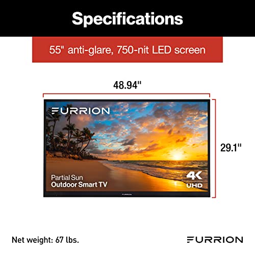 Aurora® Partial-Sun 4K LED Outdoor Smart TV - 55"