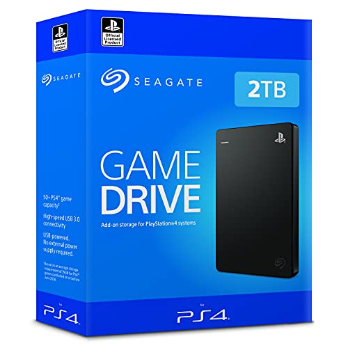 Seagate Game Drive for PS4 and PS5, 2TB, Portable External Hard Drive, Compatible with PS4 and PS5 (STGD2000200)