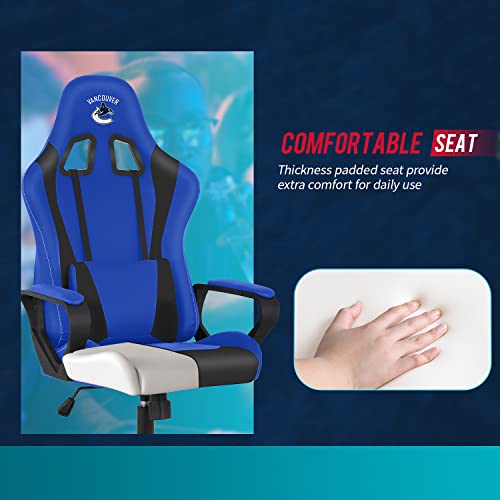 PC Gaming Chair Ergonomic Office Chair Desk Chair PU Leather Computer Chair High Back Racing Chair with Lumbar Support Armrest for Home Office (Black, Van)