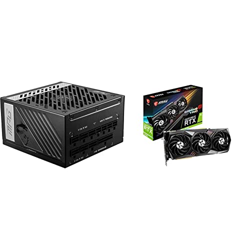 MSI MPG A1000G Gaming Power Supply - Support NVIDIA GeForce RTX 30 Series & MSI Gaming GeForce RTX 3090 24GB GDRR6X 384-Bit HDMI/DP Nvlink Tri-Frozr 2 Ampere Architecture OC Graphics Card