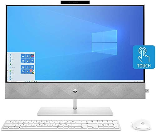 HP Pavilion 27 Touch Desktop 2TB SSD 64GB RAM Win 10 Pro (Intel 10th gen CPU w/Six cores and Turbo Boost to 4.30GHz, 64 GB RAM, 2 TB SSD, 27-inch FullHD Touchscreen,Win 10 Pro) PC Computer All-in-One
