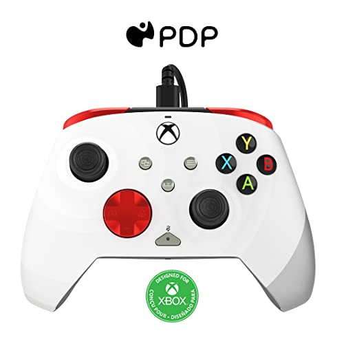 Xbox Controller + 1 Month Xbox Game Pass Ultimate - Compatible with Xbox Series X|S, Xbox One, PC - REMATCH by PDP - Radial White