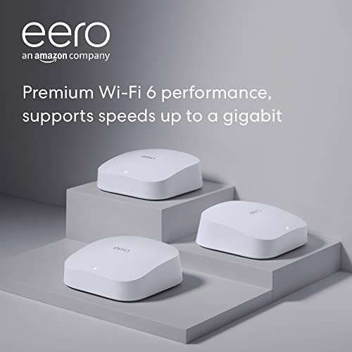 Amazon eero Pro 6 tri-band mesh Wi-Fi 6 system with built-in Zigbee smart home hub (3-pack)