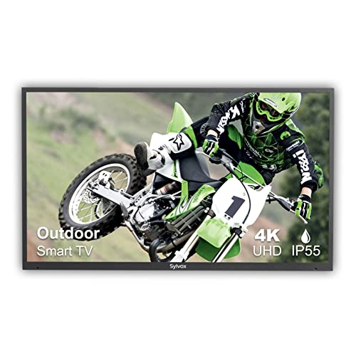 SYLVOX 55inch Outdoor Smart TV Waterproof 4K Ultra high Resolution,7x16（H） Commercial Grade Suitable for Partial Sun(Deck Series 2021)