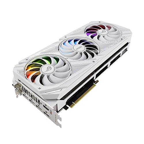 ASUS ROG STRIX NVIDIA GeForce RTX™ 3090 White OC Edition Gaming Graphics Card (PCIe 4.0, 24GB GDDR6X, HDMI 2.1, DisplayPort 1.4a, White color scheme, Axial-tech Fan Design, 2.9-slot, Super Alloy Power