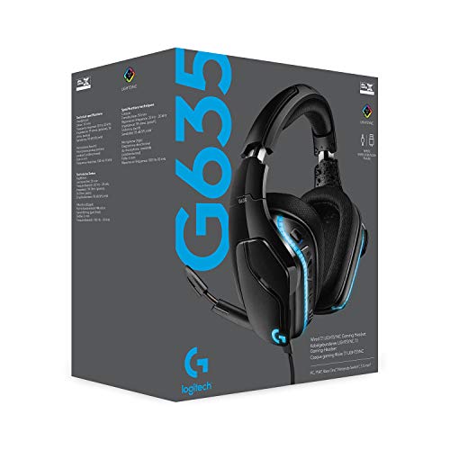 Logitech G635 DTS, X 7.1 Surround Sound LIGHTSYNC RGB PC Gaming Headset