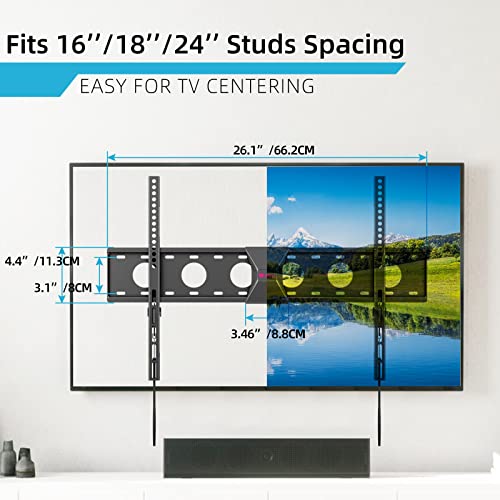 Height Adjustable TV Wall Mount, Bracket for Most 42-75 inch LED, LCD Monitor and Plasma TVs, Holds up to 132lbs, Max VESA 600x400mm by XINLEI (MFA6)