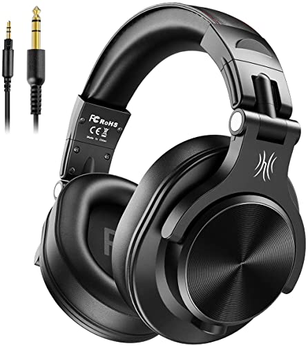 OneOdio A70 Bluetooth Over Ear Headphones, Wireless Headphones with 72H Playtime, Shareport, Foldable, 3.5mm/6.35mm Stereo Jack for Guitar Amp Computer PC Tablet Home Office Travel