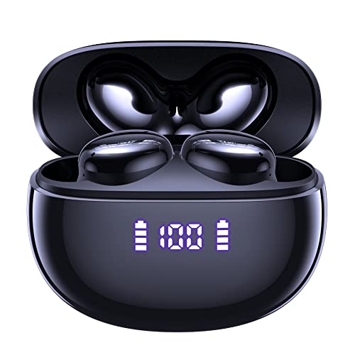 CAPOXO Wireless Earbuds Bluetooth Headphones 40Hrs Playtime with Wireless Charging Case&Dual LED Power Display, IPX7 Waterproof Earphones, in Ear Stereo Headset Built-in Mic for iPhone/Android