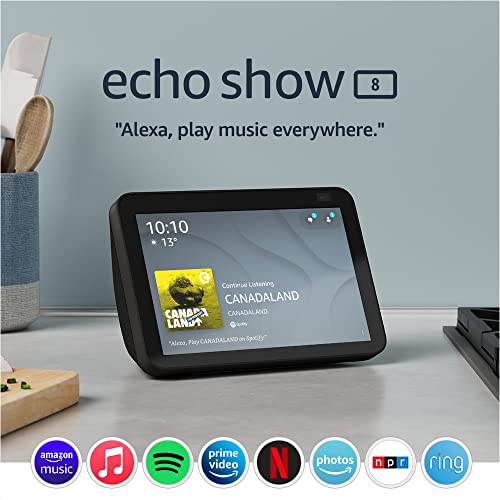 Echo Show 8 (2nd Gen, 2021 release) | HD smart display with Alexa and 13 MP camera | Charcoal