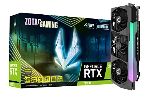 ZOTAC Gaming GeForce RTX™ 3090 Ti AMP Extreme Holo 24GB GDDR6X 384-bit 21 Gbps PCIE 4.0 Gaming Graphics Card, HoloBlack, IceStorm 2.0 Advanced Cooling, Spectra 2.0 RGB Lighting, ZT-A30910B-10P