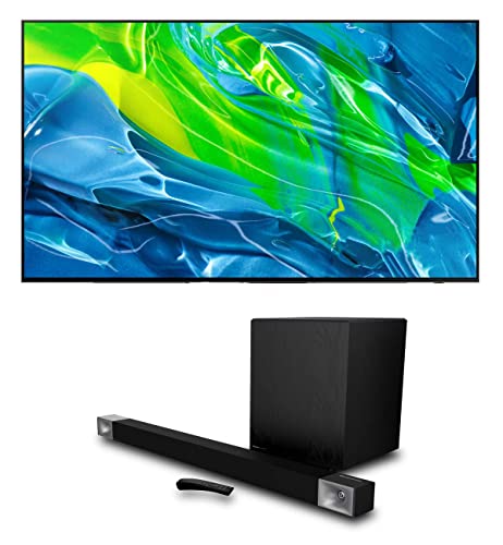 Samsung QN55S95BAFXZA 55" Quantum OLED HDR UHD 4K Smart TV with a Klipsch CINEMA-800 3.1 Dolby Atmos Soundbar with 10" Wireless Subwoofer (2022)