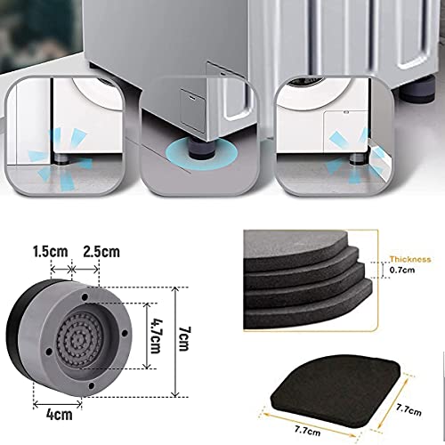 Anti Vibration Pads for Washing Machine Foot 12 pcs Shock Noise Cancelling Universal Pedestals and Shock Support Protect Washer from Moving