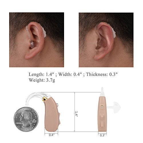 Banglijian Hearing Aid Rechargeable 201P Powerful gain with 4 Channels, Layered Noise Reduction, Adaptive Feedback Cancellation, 2 Types of Sound Tubes