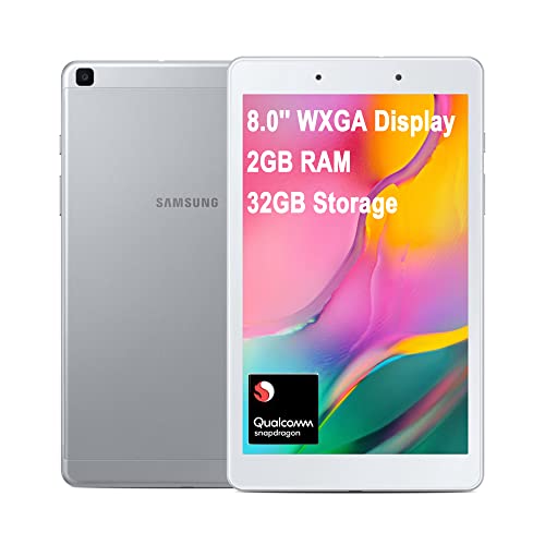 Samsung Galaxy Tab A Tablet Computer 8.0'' WXGA (1280 x 800) Display 4-Core Qualcomm Snapdragon 429 2GB RAM 32GB Storage 5100mAh Battery Android OS Silver